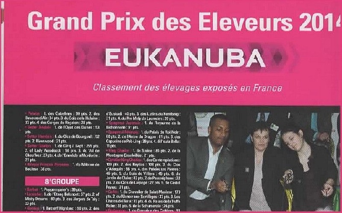 du Pre Mely de Laureden - classement Eukanuba